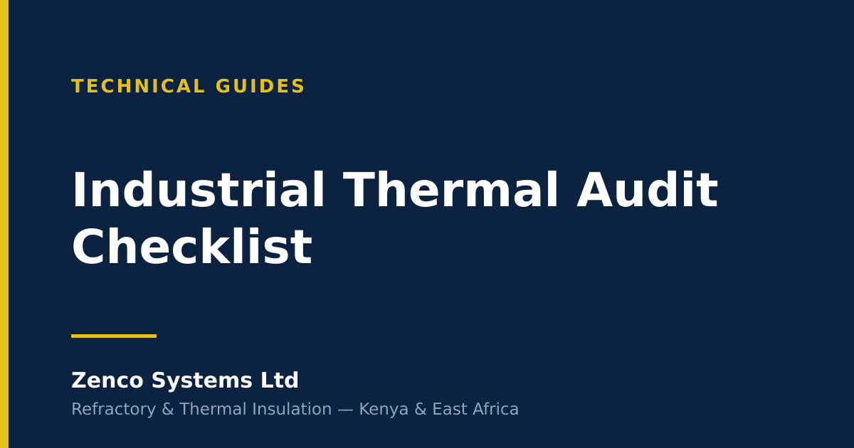 Industrial Thermal Audit Checklist